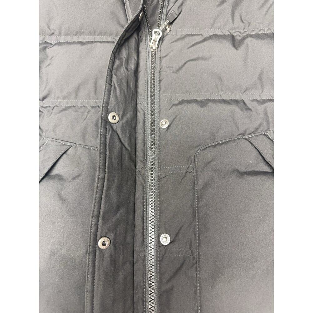 Eddie Bauer Down Puffer Vest Women’s Medium Black Faux Fur Hood Plaid Lined - Picture 6 of 10